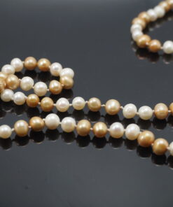 Chuỗi Ngọc Trai 8Mm Dáng Dài Kết Hợp Màu Trắng, Nâu Mã T16.008