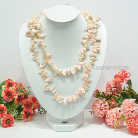 Chuỗi Ngọc Trai Mầu Dị Hình Kiểu Độc Đáo Dài 112Cm T19.016