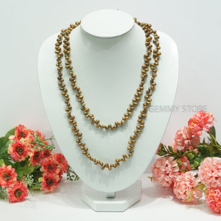 Chuỗi Ngọc Trai Trắng Dài Hạt So Le Hình Ovan Dễ Tạo Kiểu T19.019