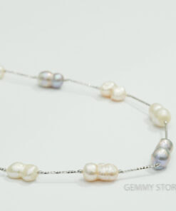 Chuỗi Vòng Cổ Cách Hạt Ngọc Trai Hình Củ Lạc T19.228