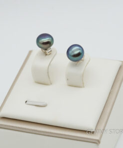 Bông tai ngọc trai nụ 8mm hình cúc T16.085