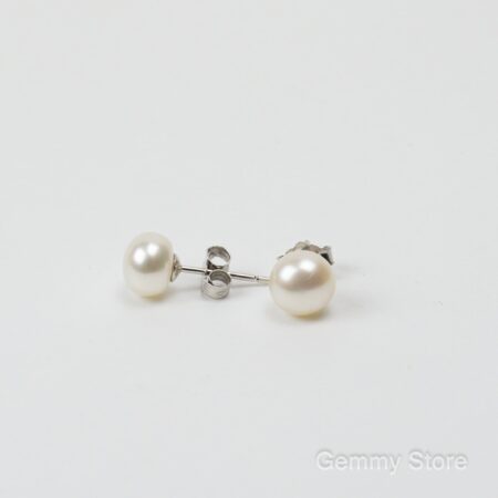 Bông tai nụ hình cúc 7mm ngọc trai nước ngọt T22.032