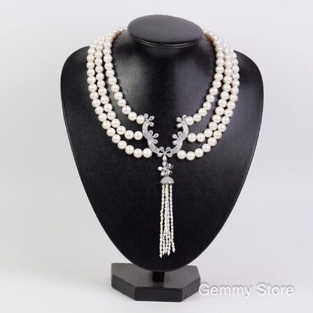 VÒNG NGỌC TRAI BA TẦNG vòng ngọc trai mặc áo dài