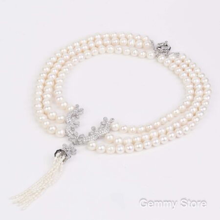 vòng ngọc trai mặc áo dài