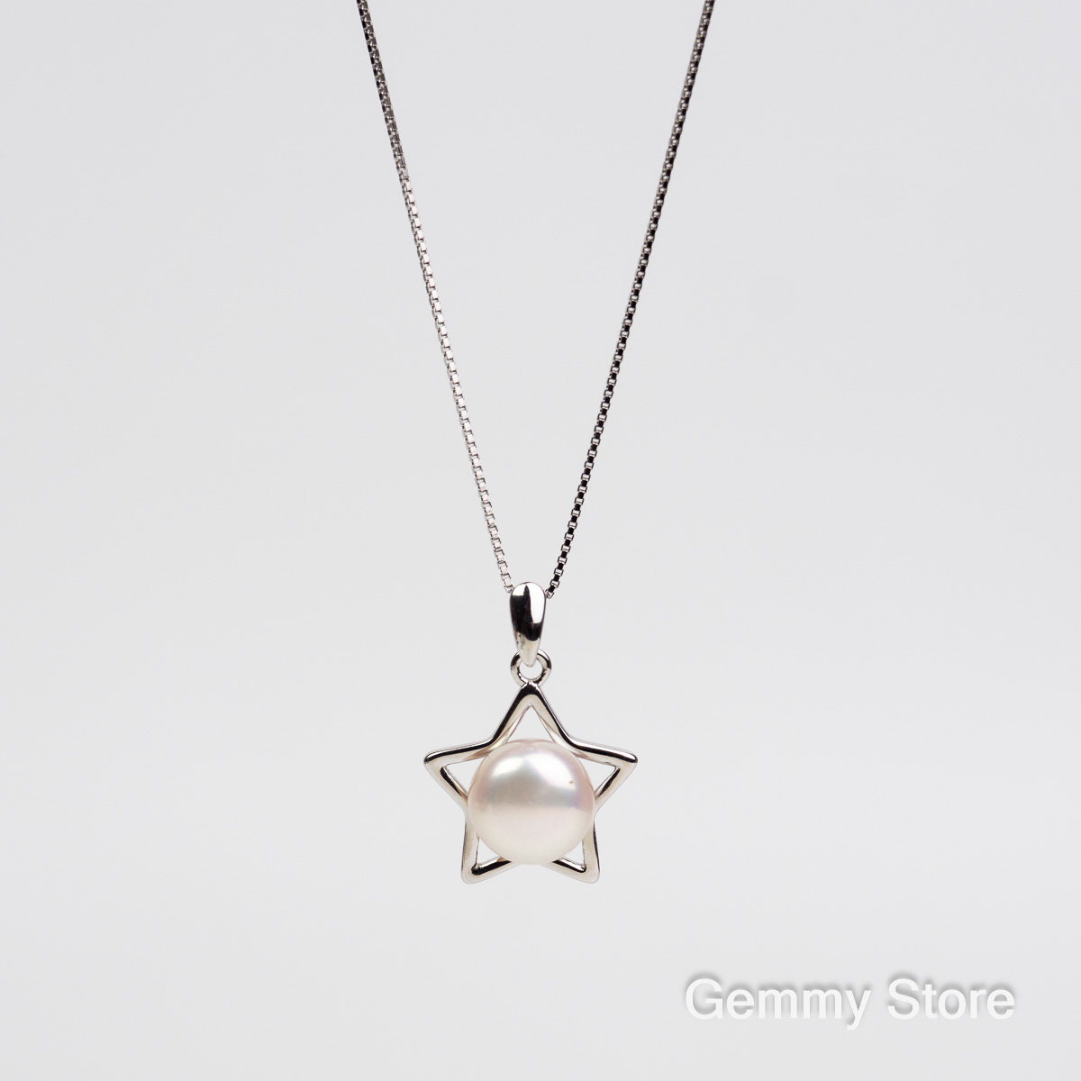 Dây chuyền bạc ngọc trai trắng ngôi sao T23.121 | Gemmy Store