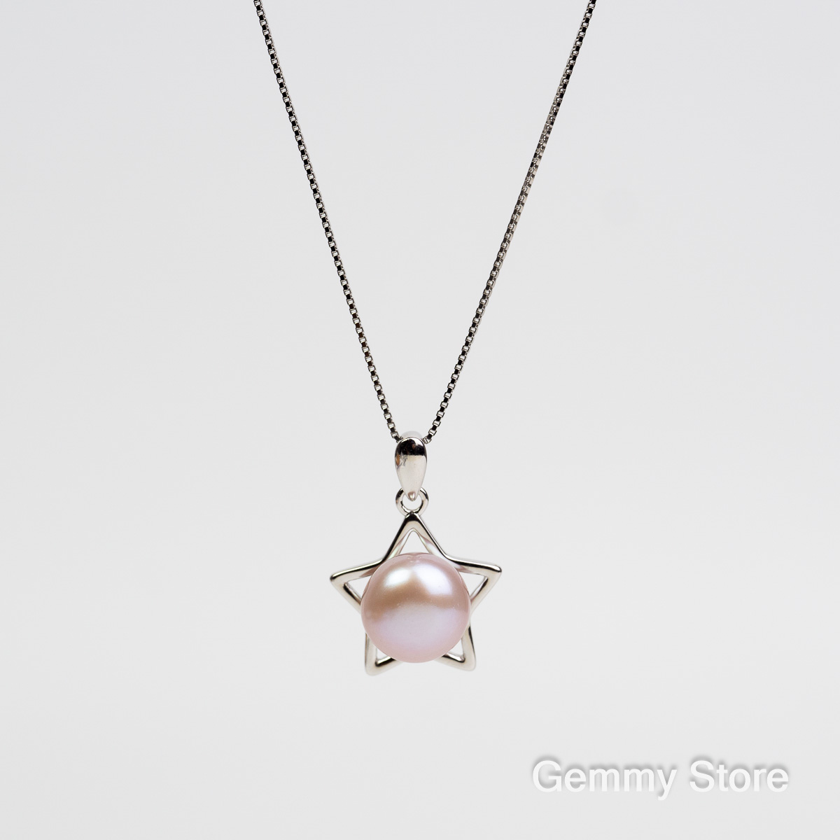 Dây chuyền bạc ngọc trai hồng ngôi sao T23.121 | Gemmy Store