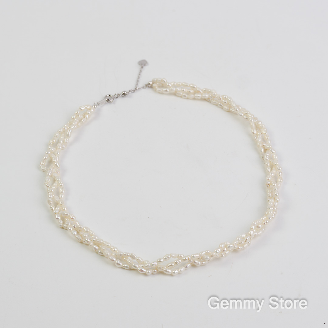 Vòng cổ ngọc trai nhỏ hạt gạo T23.133 | Gemmy Store