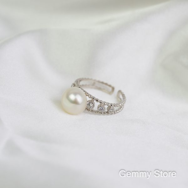Nhẫn bạc ngọc trai đá lấp lánh T23.198| Gemmy Store