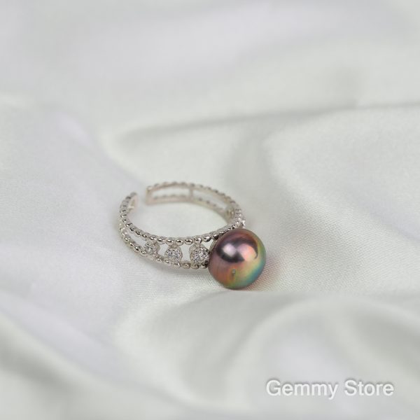 Nhẫn bạc ngọc trai đá lấp lánh T23.198| Gemmy Store