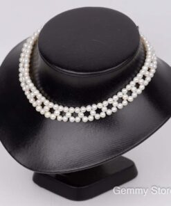 Chuỗi Ngọc Trai Hạt Nhỏ Kiểu Choker Đan Hoa T24011