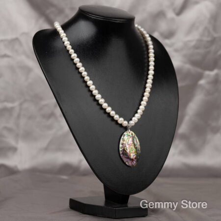 Chuỗi Ngọc Trai Kết Hợp Mặt Xà Cừ To Ấn Tượng T24119