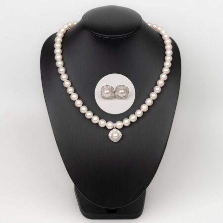 10mm Pearl Jewelry Set with Pendant and Earrings BT227