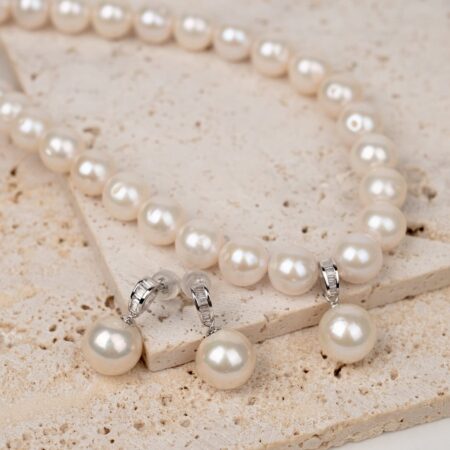 Bộ trang sức ngọc trai 9m xà cừ đanh bóng BT226