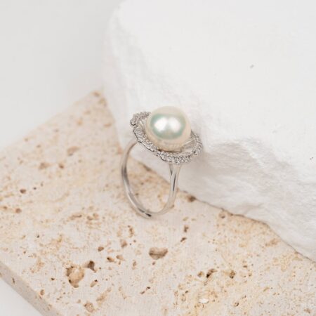 Nhẫn ngọc trai hoa năm cánh tỏa sáng T24213