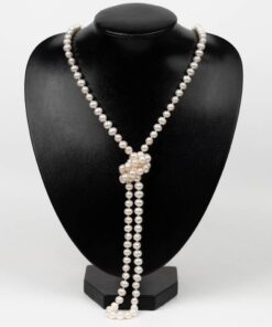 7mm beautiful shiny egg-shaped pearl necklace, long style T24226