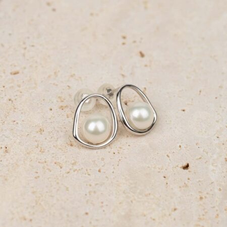 Bông tai ngọc trai kiểu đơn giản cá tính hạt tròn đẹp T24238