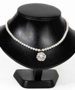 Delicate Small Pearl Necklace with Pendant Accent NP1001