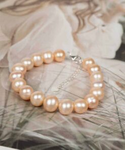 Lắc tay ngọc trai hồng với khóa bạc BC1004