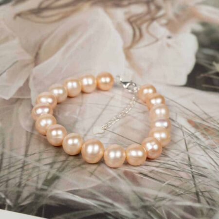 Lắc tay ngọc trai hồng với khóa bạc BC1004