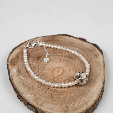 Lắc tay ngọc trai nhỏ kết hợp charm và khóa bạc BC1006