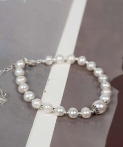 Vòng tay ngọc trai hạt nhỏ và bi bạc BC1008