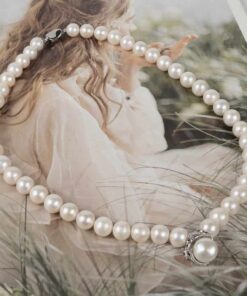 Large pearl necklace with large pendant NP1030