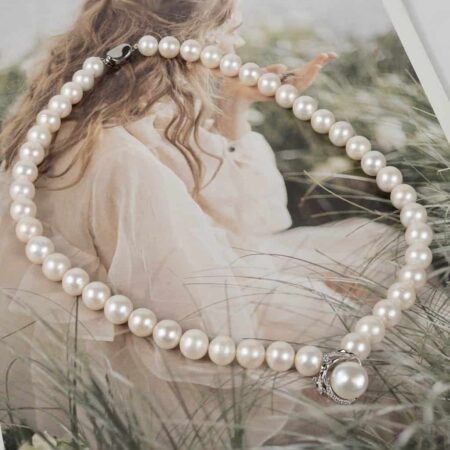 Large pearl necklace with large pendant NP1030