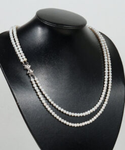 Two-Layer Pearl Necklace Small Bead Size NE1016