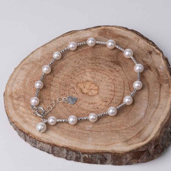 S925 White Pearl Bead Bracelet BC1019