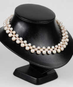 White and Pink Woven Pearl Necklace NE1026