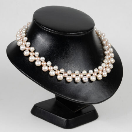 White and Pink Woven Pearl Necklace NE1026