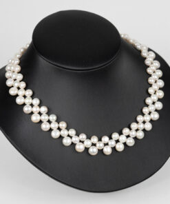 White Woven Pearl Necklace NE1023
