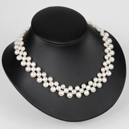 White Woven Pearl Necklace NE1023