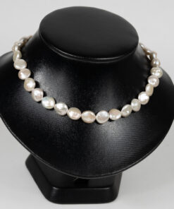 White Baroque Coin Pearl Necklace NE1024