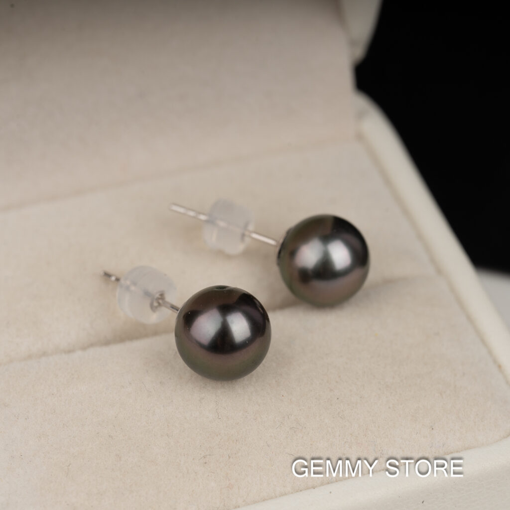 18K White Gold Tahitian Stud Earrings WS0625.234 - Image 3