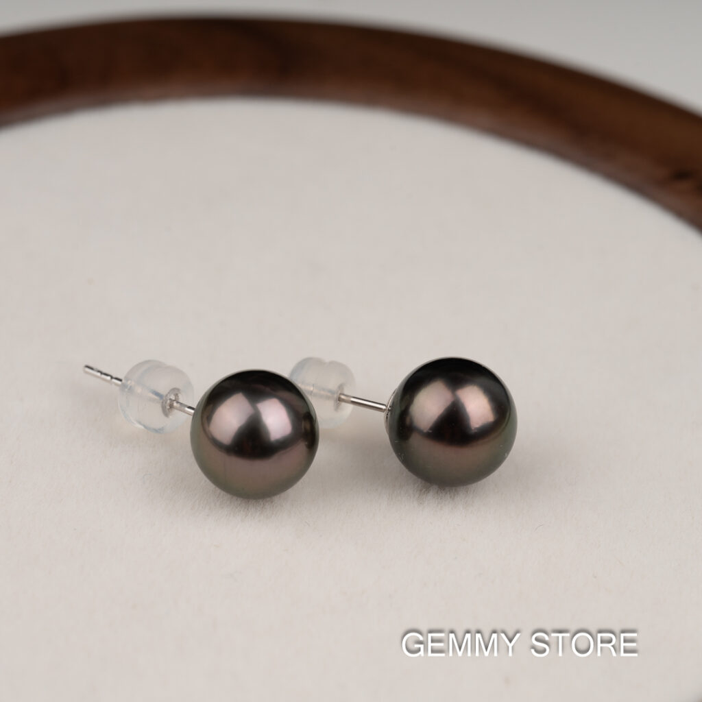 18K White Gold Tahitian Stud Earrings WS0625.236 - Image 3