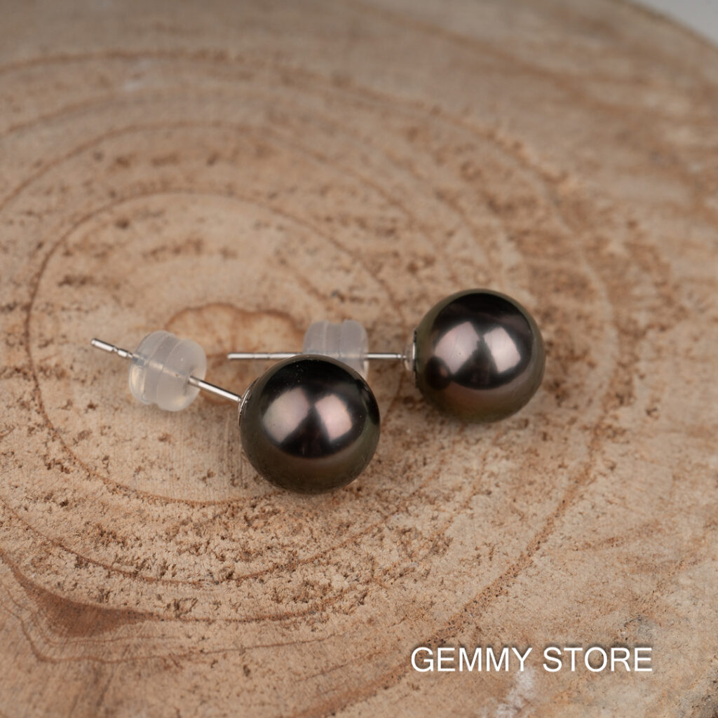18K White Gold Tahitian Stud Earrings WS0625.236 - Image 2