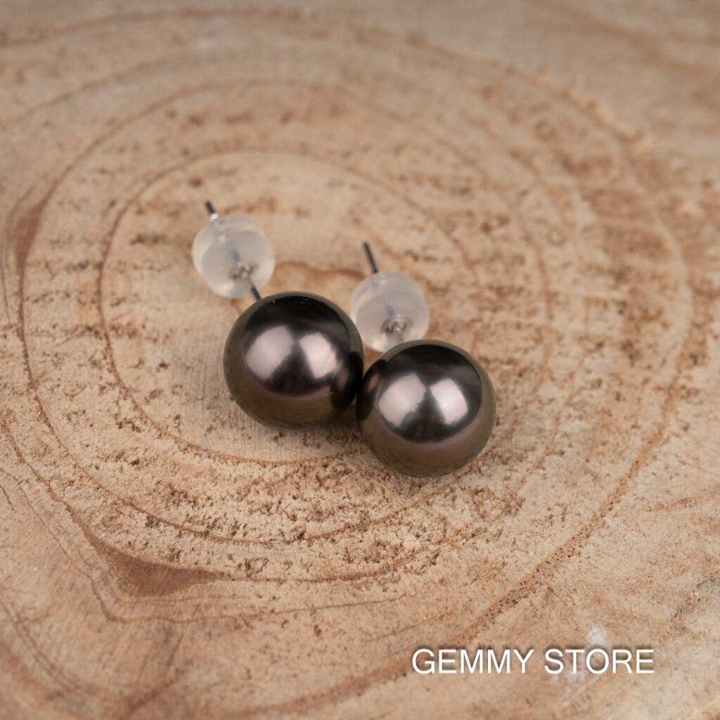 18K White Gold Tahitian Stud Earrings WS0625.236 - Image 4