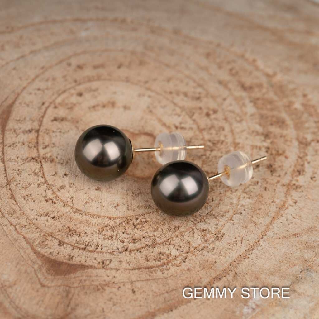 18K Tahitian Gold Stud Earrings GS0625.237 - Image 2
