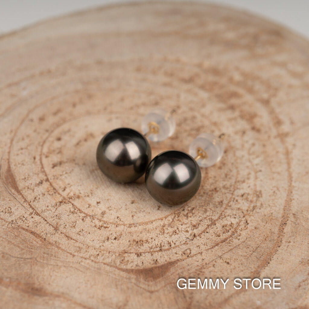 18K Tahitian Gold Stud Earrings GS0625.237 - Image 3