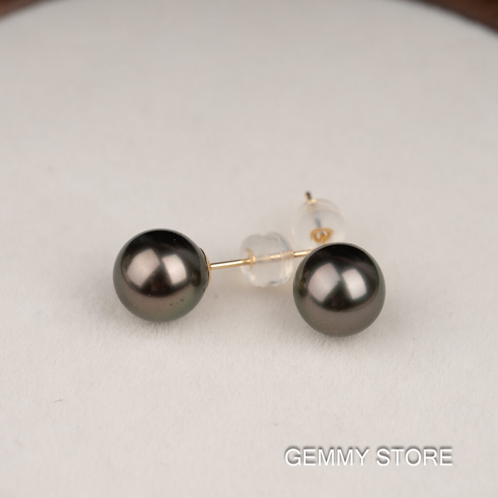 18K Tahitian Gold Stud Earrings GS0625.237 - Image 4