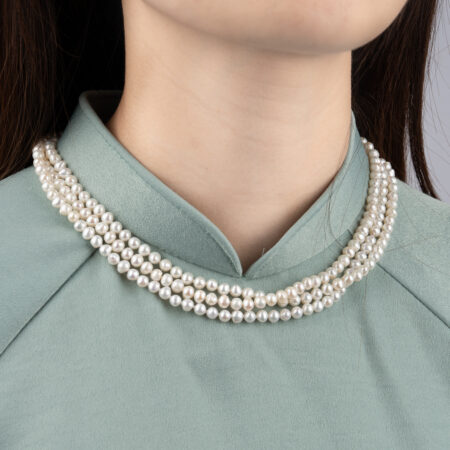 Dây Ngọc Trai Dài Trắng Hạt Nhỏ 4-5 Ly