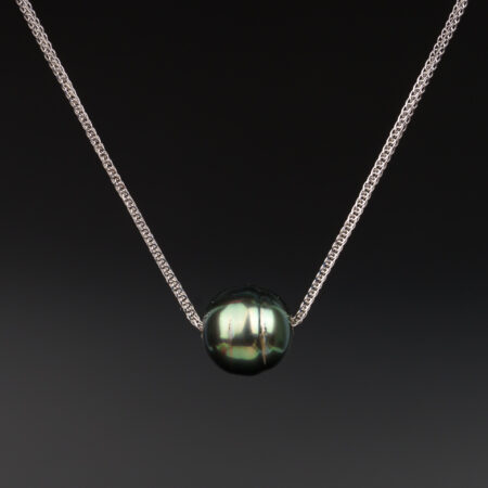 Dây Chuyền Bạc Ngọc Trai Tahiti Dị Hình SP1018