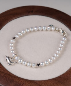 Lắc Tay Ngọc Trai Trắng Cá Heo S925 BC1020