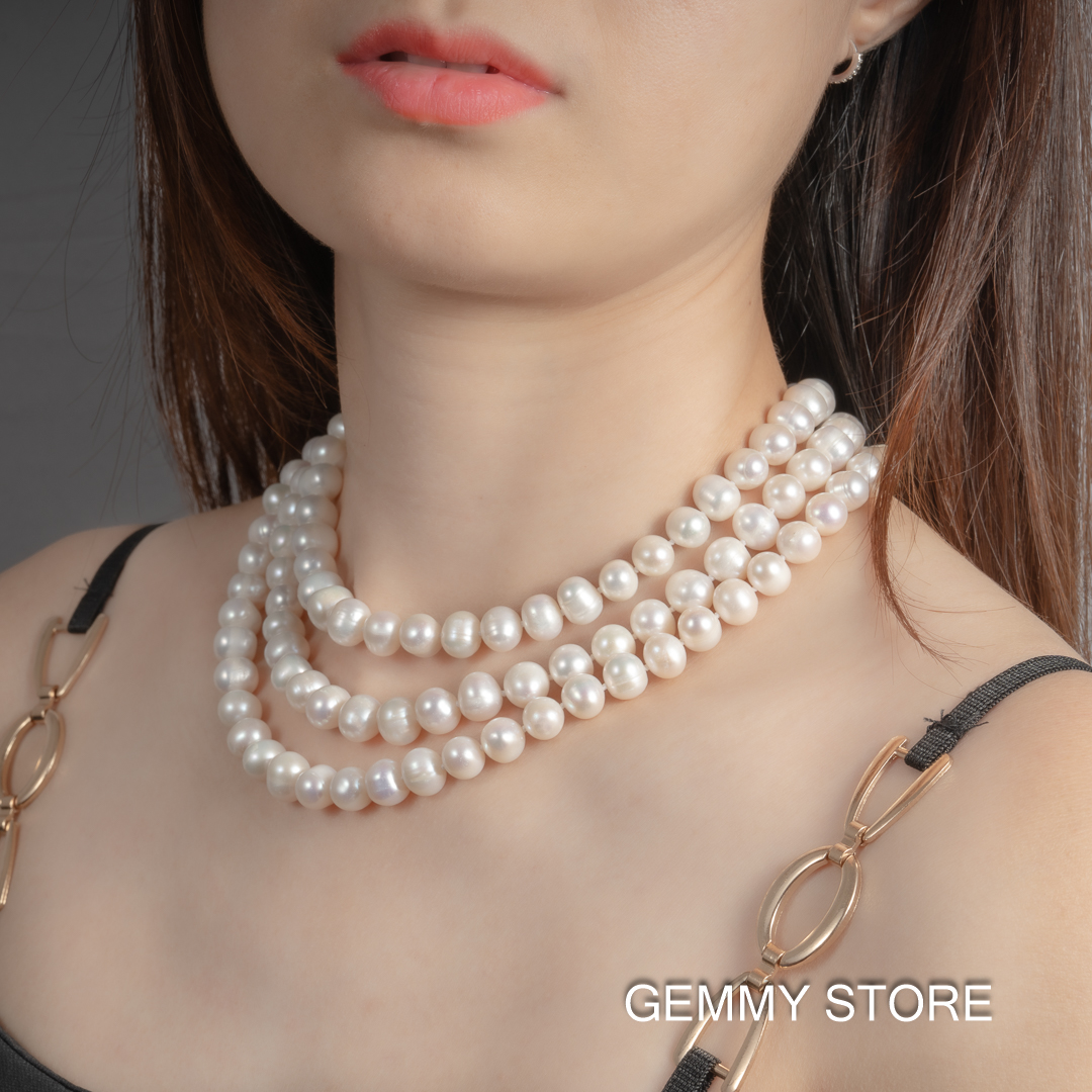Vòng Ngọc Trai Dài Trắng Trơn 10 Ly NE1042