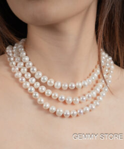 Vòng Ngọc Trai Dài Trắng Trơn 10 Ly NE1042