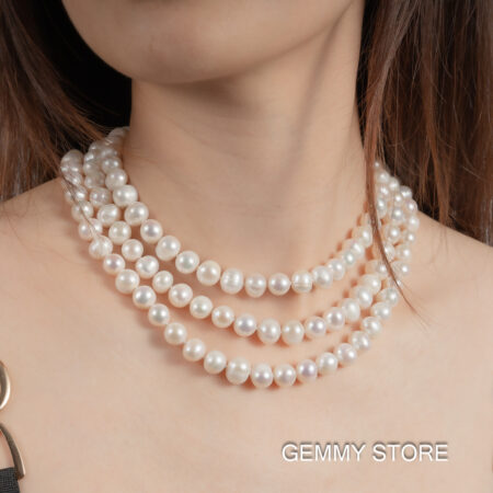 Vòng Ngọc Trai Dài Trắng Trơn 10 Ly NE1042