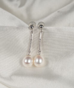 Bông Tai Ngọc Trai Giọt Nước Dáng Thả DE1015