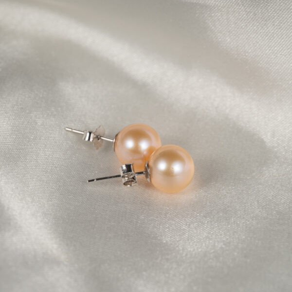 Pink Round Pearl Earrings SE1057