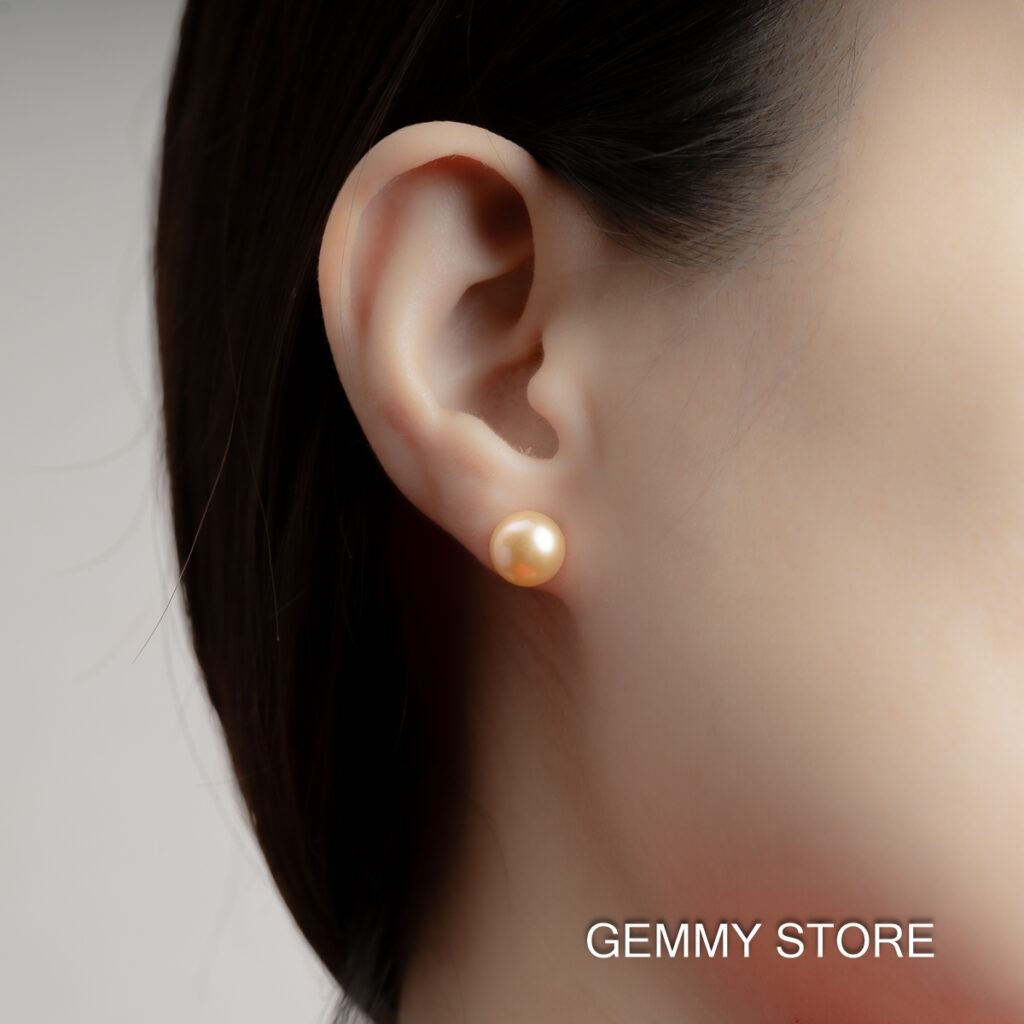 Pink Round Pearl Earrings SE1057 - Image 2